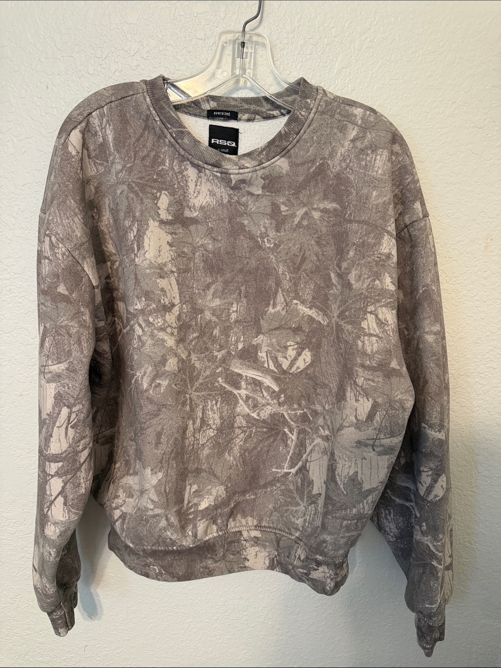 RSQ Gray Tie-Dye Crewneck Sweatshirt